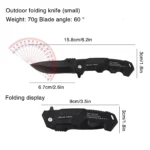 Portable Multifunctional Folding Survival Knife with Sharp Pocket Knife Suitable for Outdoor Camping and Wilderness Survival - Image 3