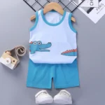 Children Sets Kids Clothes Boys Girls Vest Suit  Summer Children's Clothing baby Cotton T-Shirts Shorts Tank Top Sleeveless - Image 8