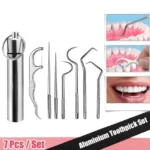 Stainless Steel Toothpicks Pocket Set, Portable Floss Pick Reusable Metal Toothpicks Tooth Cleaning Kit With Keychain Holder - Image 7