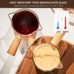Glass Espresso Measuring Cup 1PC with Wooden Handle - Image 6