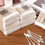 Cotton Swab Storage Box Double Head Cotton Buds Container Transparent Square Bamboo Cover Cotton Swab Toothpick Organize Box - Image 6