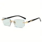 Rimless Sunglasses Rectangle Fashion Popular Women Men Shades Small Square Sun Glasses For Female male Summer Traveling Oculos - Image 10