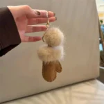 Lovely Fluffy Cat Paw Keychain Fur Hair Pompon Keychain For Women Girls Cute Animal Paw Pendant Key Ring On Bag Car Trinket - Image 10