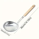 Stainless Steel Mesh Skimmer with Wooden Handle for Cooking - Image 5
